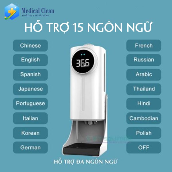 Máy đo nhiệt độ và sát khuẩn tay tự động K9 PRO DUAL
