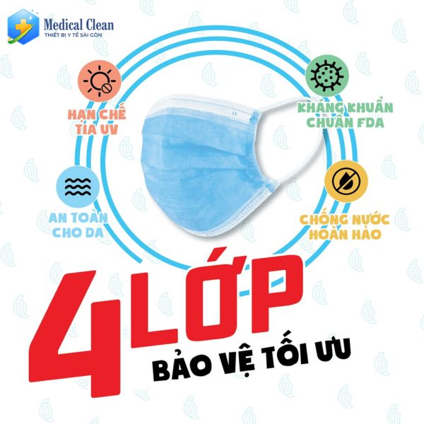 1 HỘP (50 CÁI) - Khẩu trang y tế 4 lớp kháng khuẩn FAMAPRO