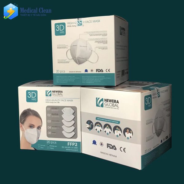 1 HỘP (20 CÁI) - Khẩu trang y tế N95 NEWERA GLOBAL không van