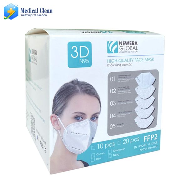 1 HỘP (20 CÁI) - Khẩu trang y tế N95 NEWERA GLOBAL không van